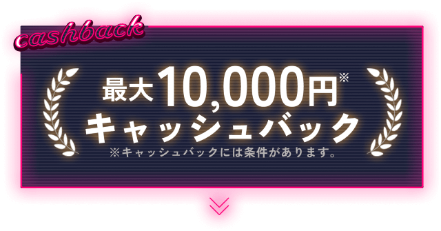 最大10,000円キャッシュバック