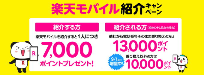 楽天モバイル紹介キャンペーン
