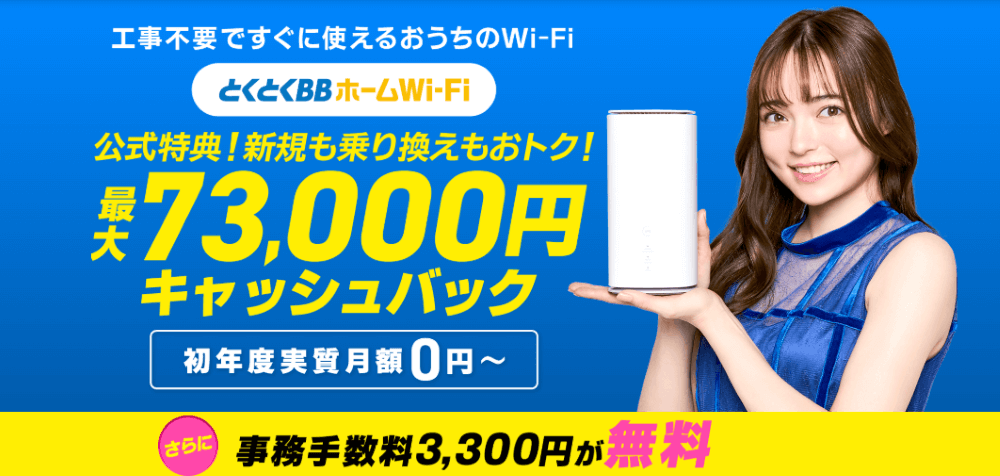 とくとくBBホームWiFiの通常LP