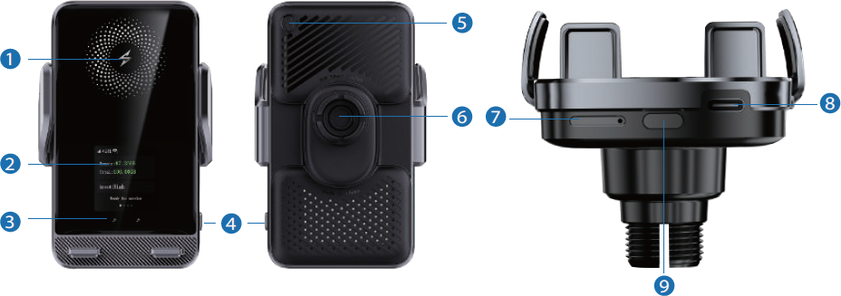 Holder Car Wi-Fi TC10 各部名称
